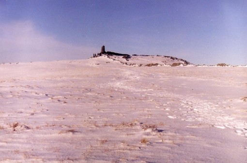 Thornthwaite Beacon in snow